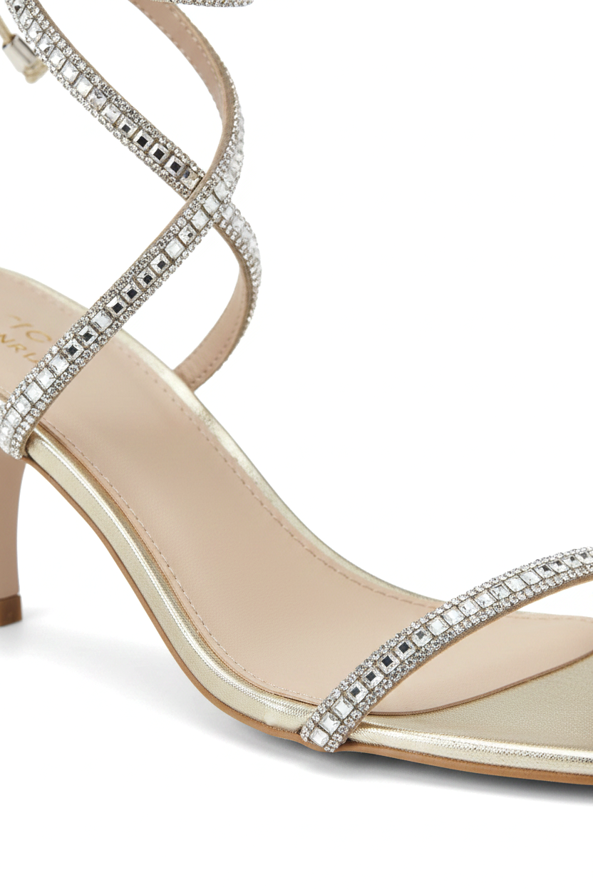 Aroeira Gold Leather Sandals – 8cm Heel-4