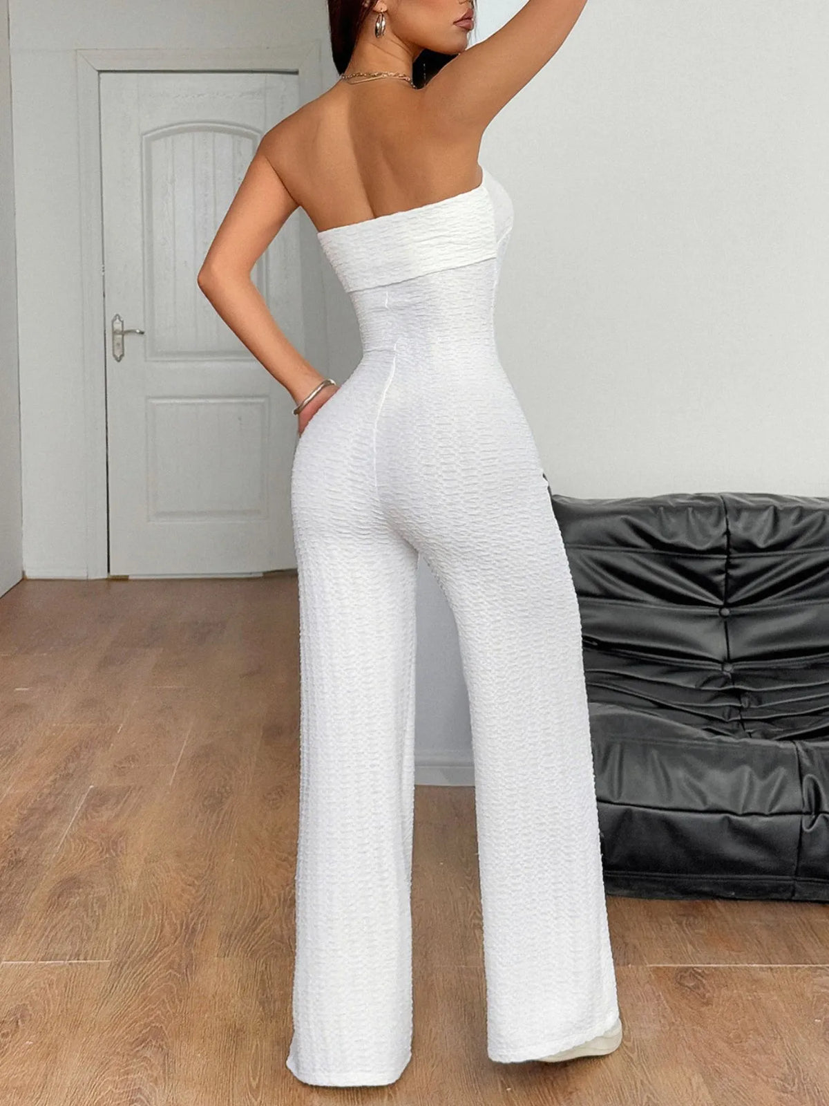 Sweetheart Neck Wide Leg Tube Jumpsuit-4