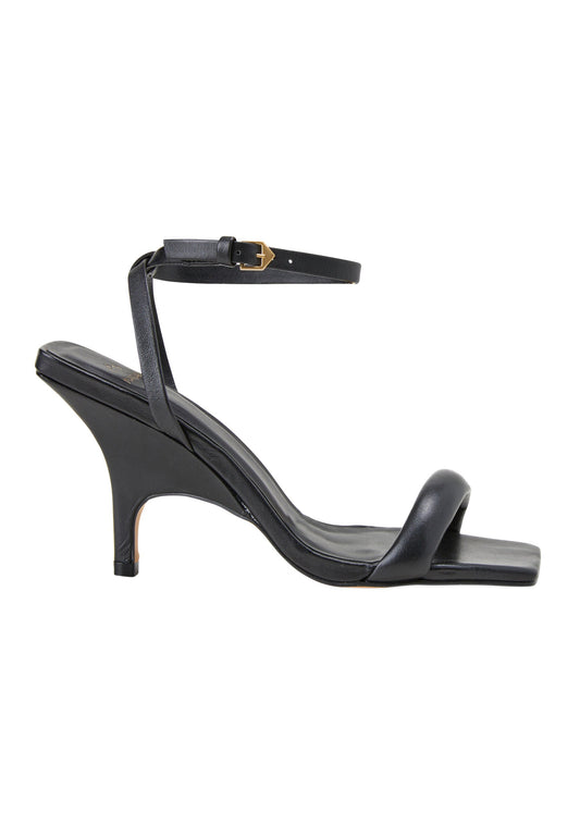 Cortiça Calf Black Leather Sandals – 9cm Ankle Strap Stiletto-0