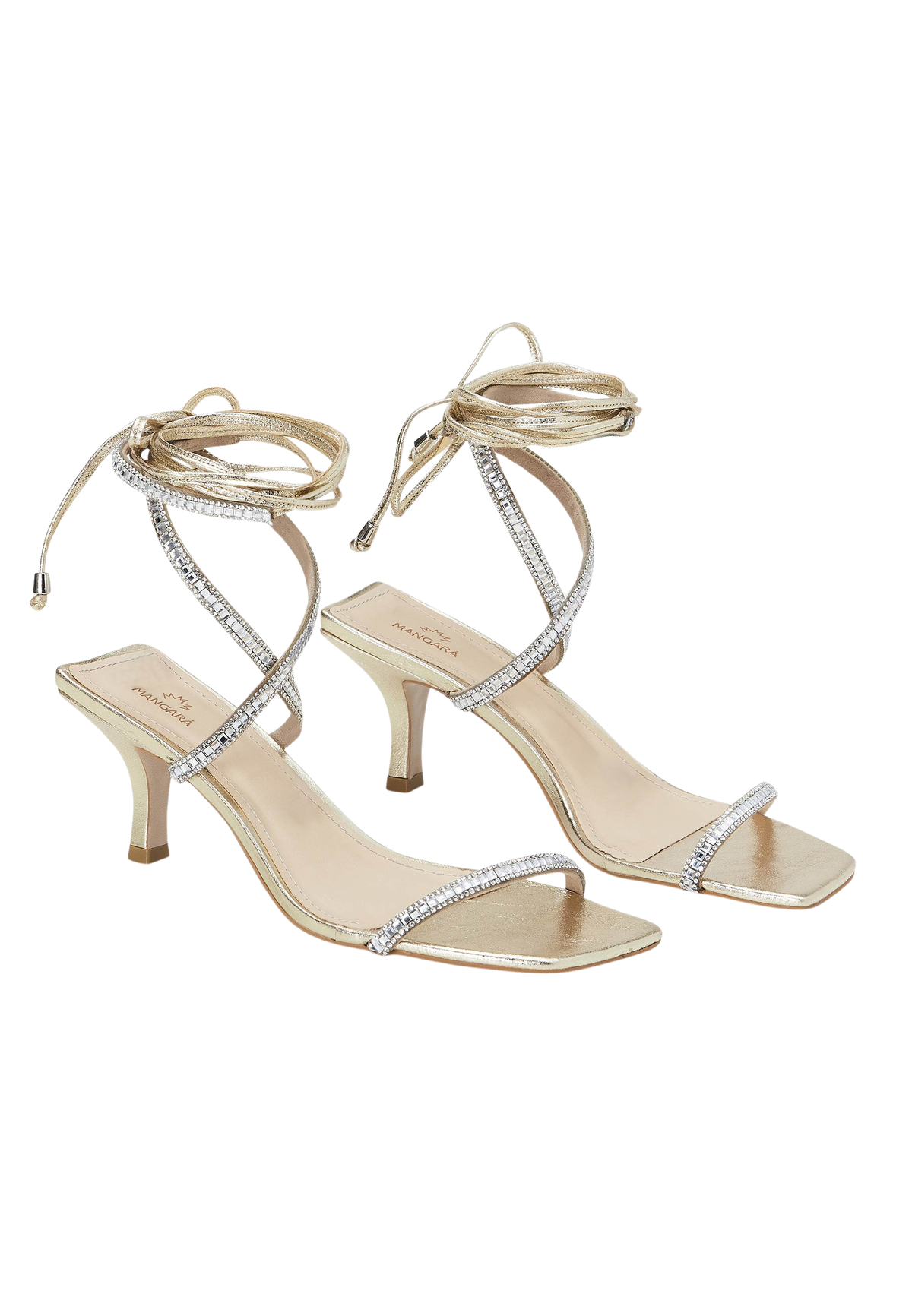 Aroeira Gold Leather Sandals – 8cm Heel-1