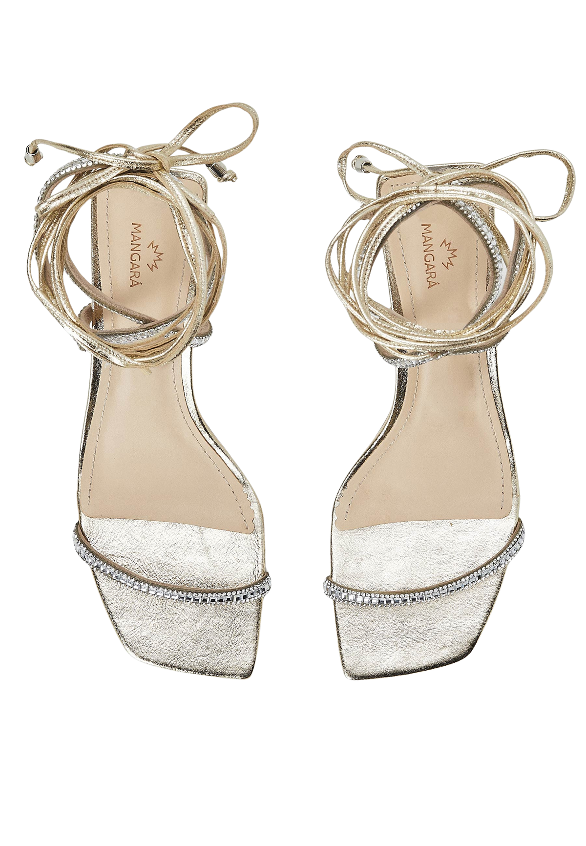 Aroeira Gold Leather Sandals – 8cm Heel-2