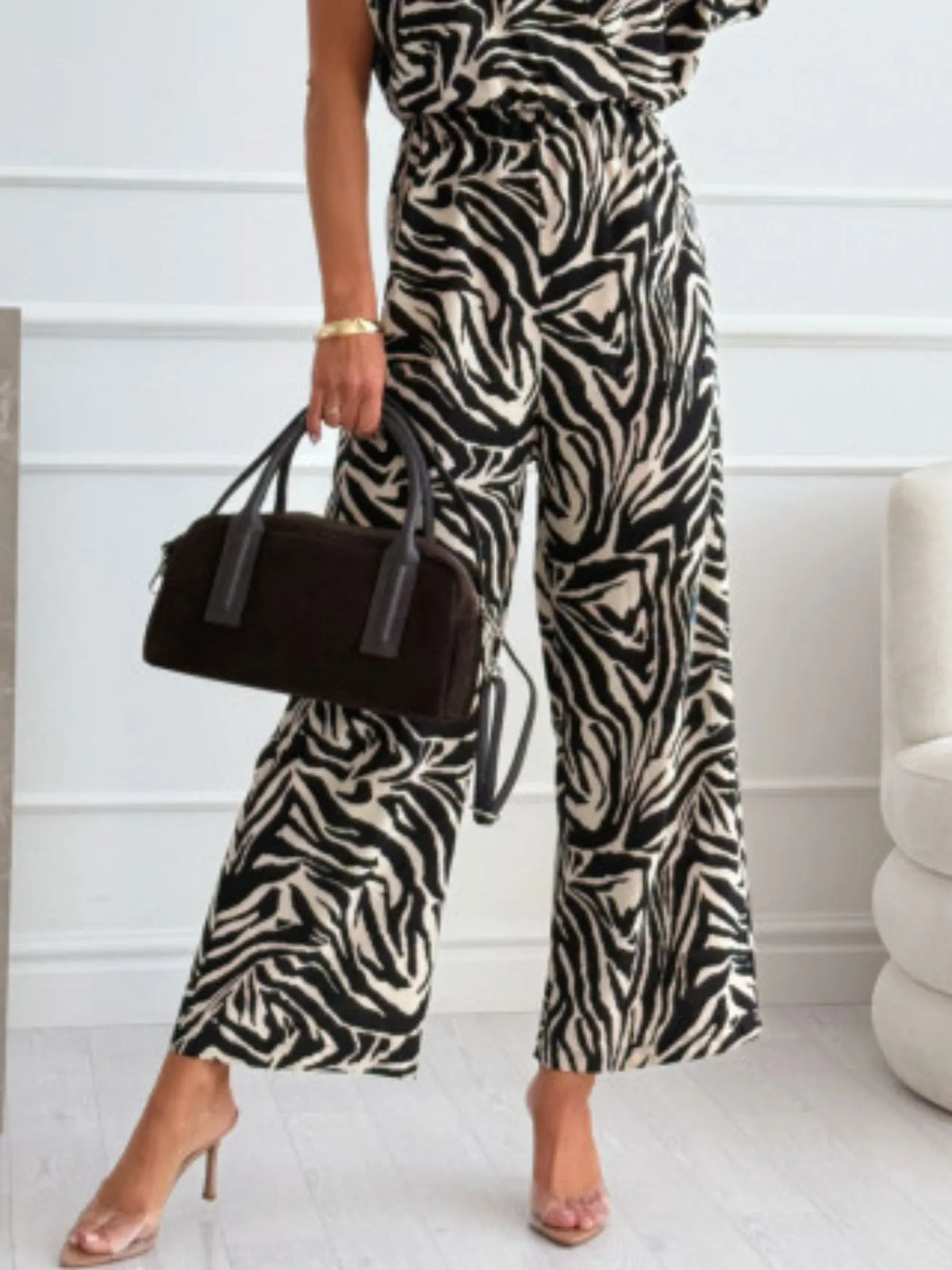 Animal Print Wide Leg Jumpsuit-2