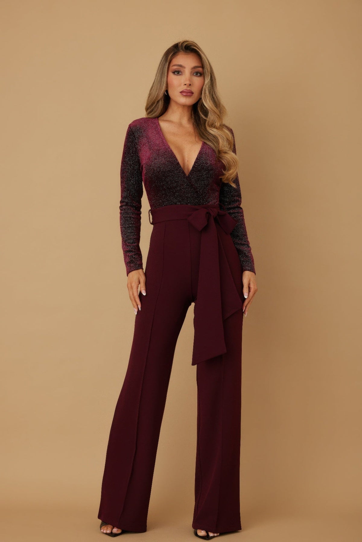 Velvet Top Fashion Jumpsuit-1