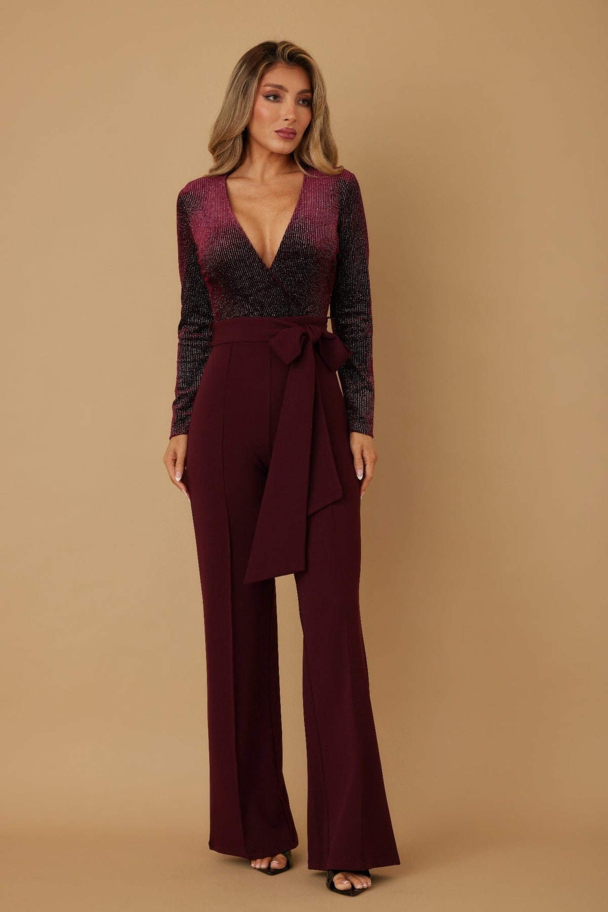 Velvet Top Fashion Jumpsuit-2