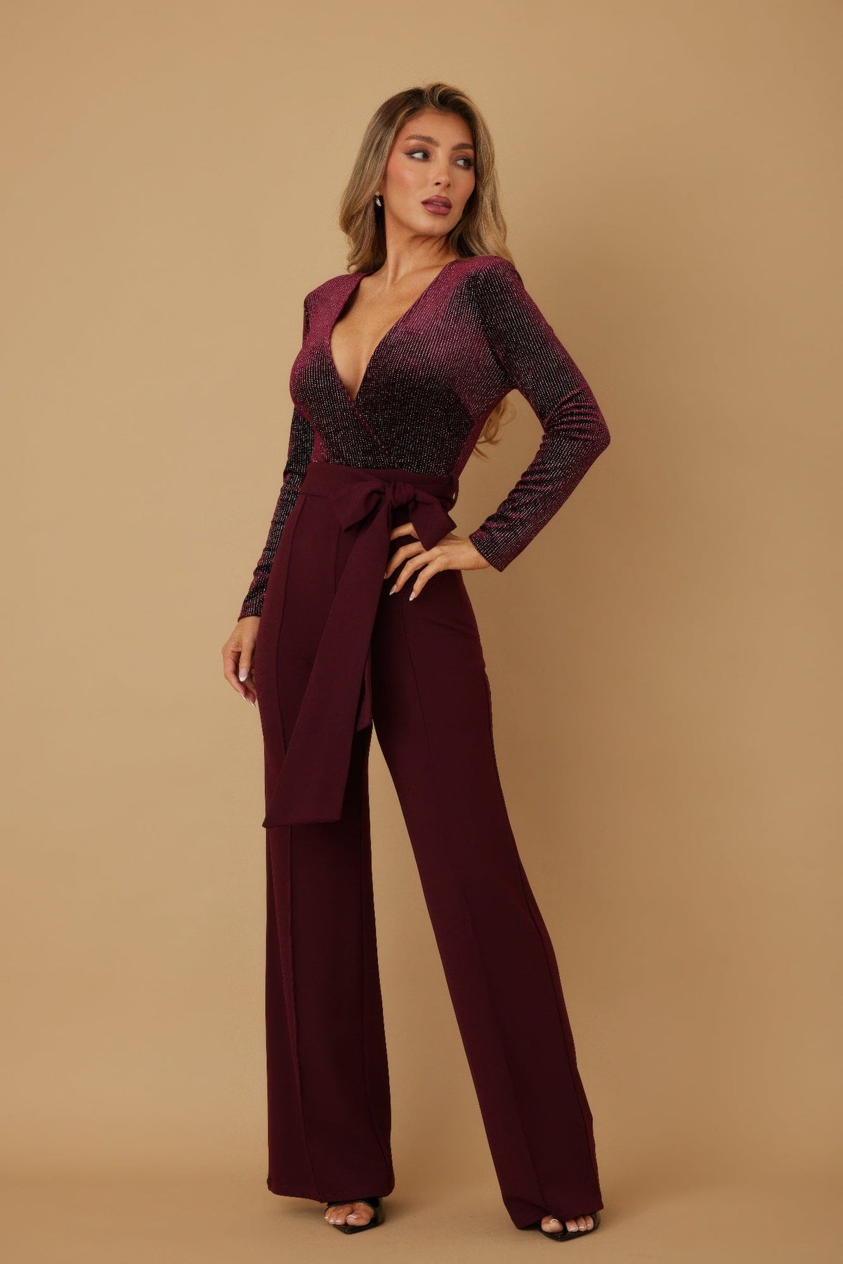 Velvet Top Fashion Jumpsuit-3