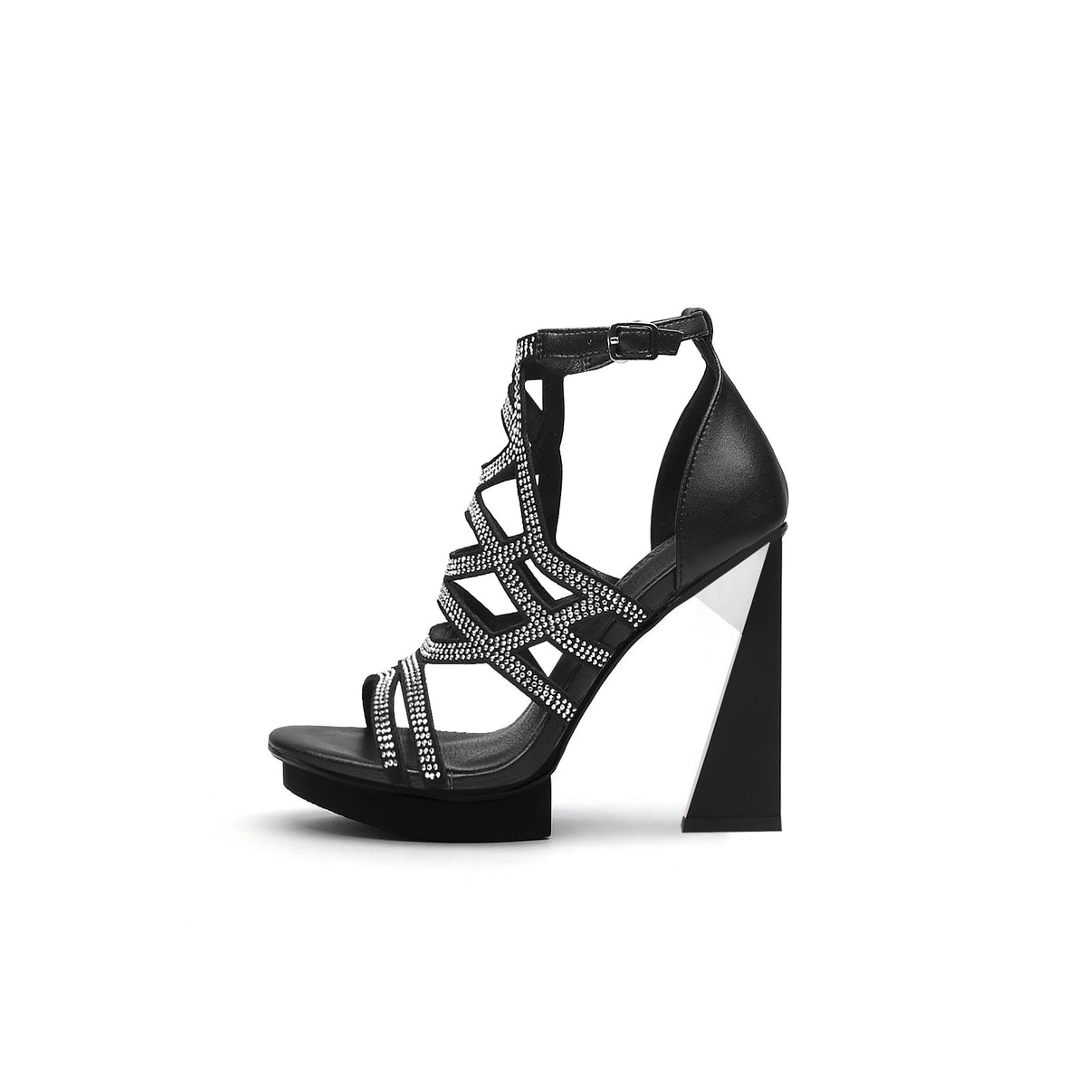 Beaded Strappy Skyline High Heels-5