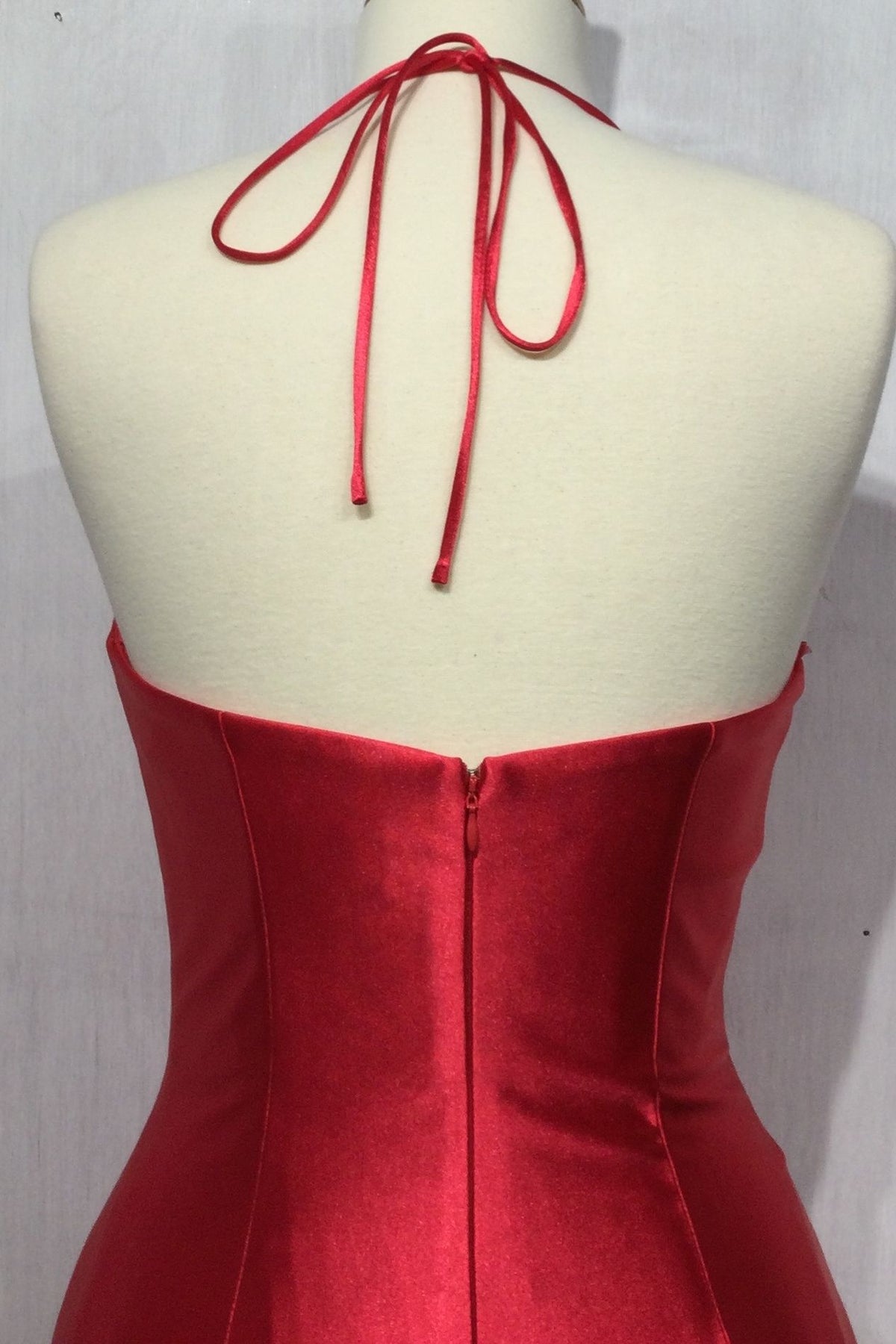 Satin Evening Fluid Bustier Corset Halter Neck Bodice Fitted Long Prom & Bridesmaid Dress CDCH112-3