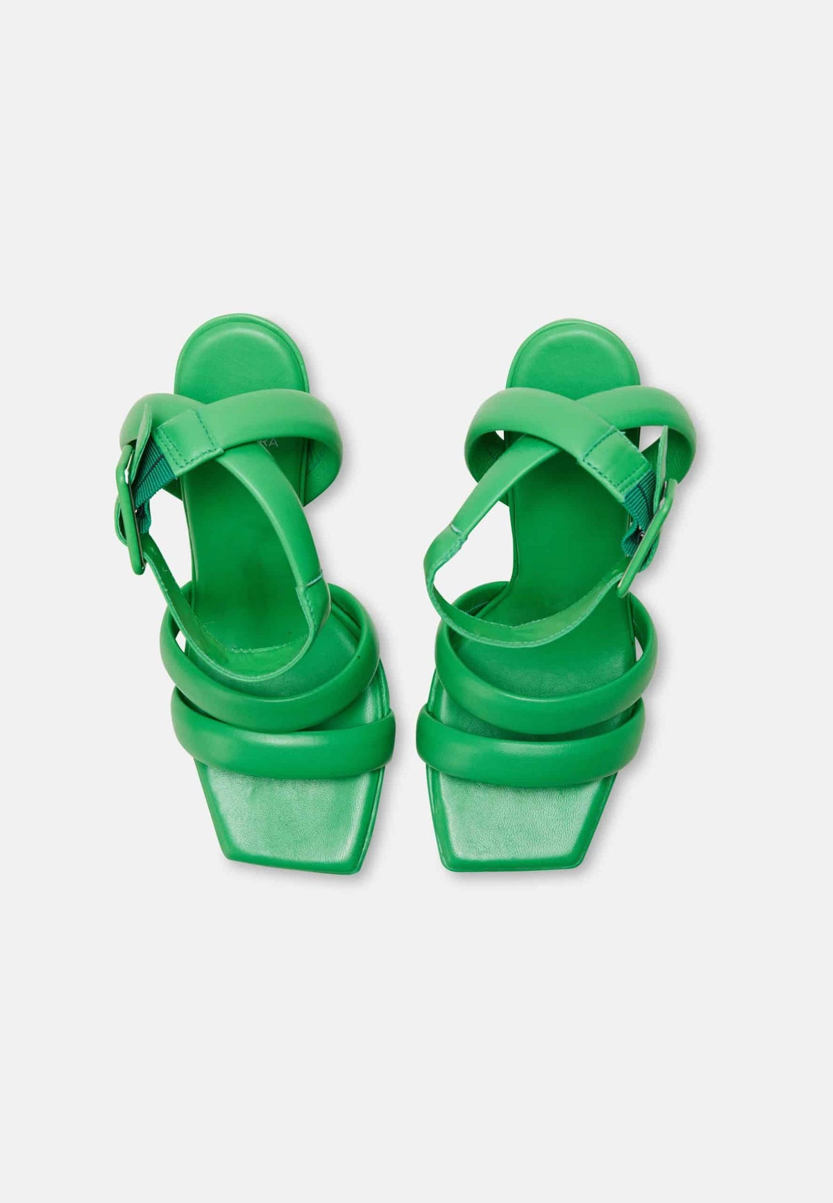 Uvaia Calf Green Leather Sandals – 8.5cm Sculpted Heel-2