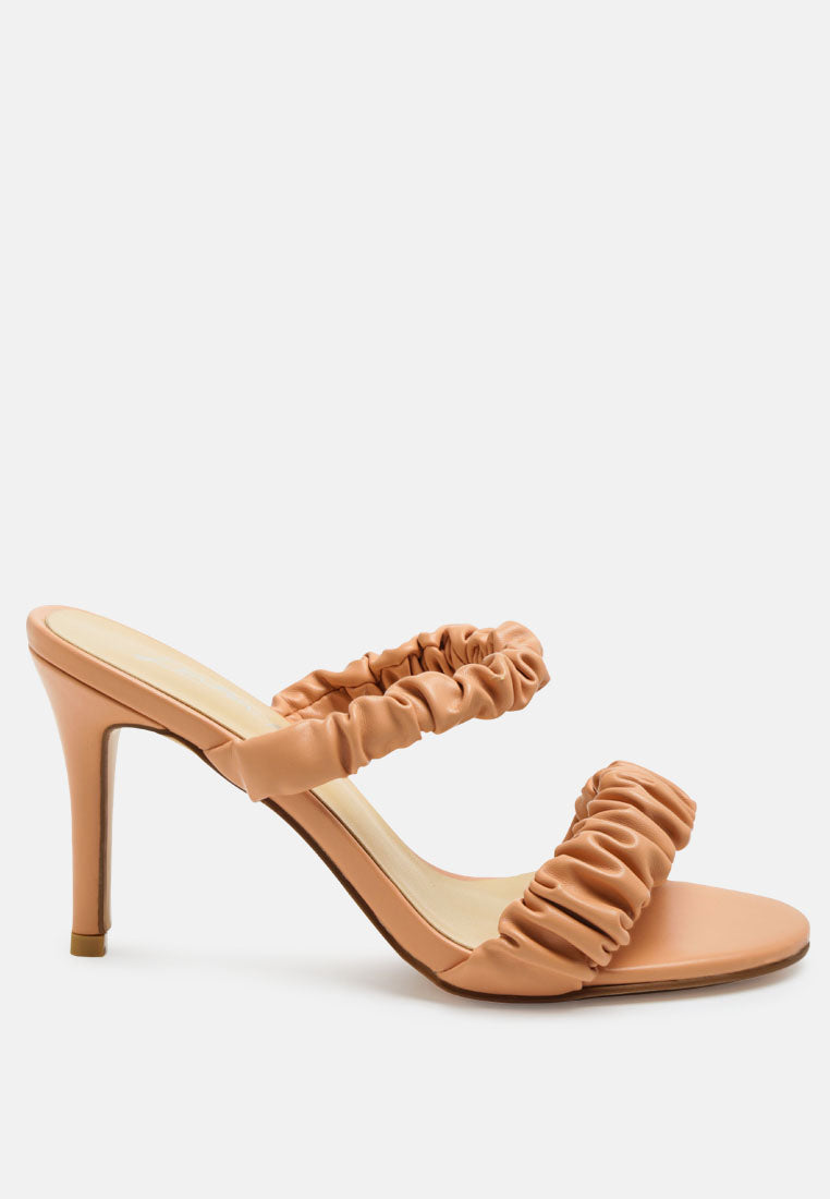 Qualie Ruched Strap Stiletto Sandals-6